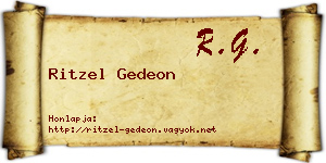 Ritzel Gedeon névjegykártya